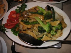 Mixed veggies - mistook the button mushrooms for olives! pilisi o...